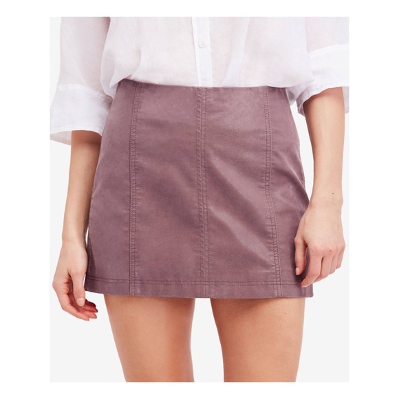 Free People Dresses & Skirts - free people- modern femme muave purple wine high waisted faux leather boho skirt